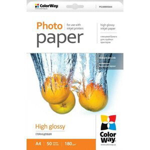 COLORWAY fotopapier / high glossy 180g / m2, A4 / 50 kusov