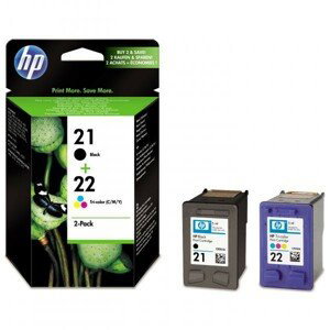 HP SD367AE - originálna cartridge HP 21 + 22, čierna + farebná, 5ml/5ml 2ks