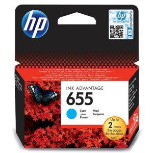 HP CZ110AE - originálna cartridge HP 655, azúrová, 12ml