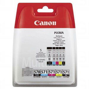 CANON PGI-570, CLI-571 - originálna cartridge, čierna + farebná, 15ml/4x6,5ml