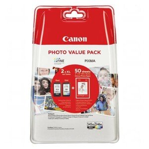 CANON PG-545-XL - originálna cartridge, čierna + farebná, 15ml/13ml