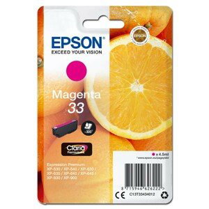 EPSON T3343 (C13T33434012) - originálna cartridge, purpurová, 4,5ml