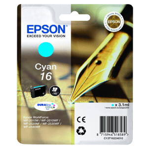 EPSON T1622 (C13T16224022) - originálna cartridge, azúrová, 3,1ml