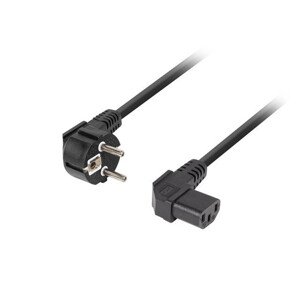 Lanberg CEE 7/7->IEC 320 C13 POWER CORD 3m ANGLED RIGHT VDE čierna