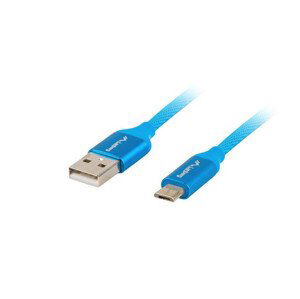 LANBERG Micro USB (M) na USB-A (M) 2.0 kábel 1m, modrý, rýchle nabíjanie 3.0