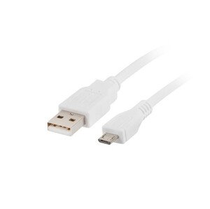 LANBERG Micro USB (M) na USB-A (M) 2.0 kábel 1,8 m, biely