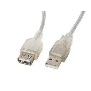 LANBERG USB-A M/F 2.0 kábel 5m, transparentný