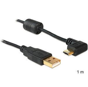 Delock kábel USB 2.0 A samec > USB micro B samec, pravouhlý 90 °, 1m