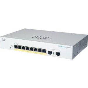 Cisco switch CBS220-8P-E-2G (8xGbE, 2xSFP, 8xPoE+, 65W, fanless)