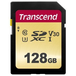Transcend 128GB SDXC 500S (Class 10) UHS-I U3 V30 MLC pamäťová karta, 95 MB/s R, 60 MB/s W