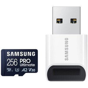 Samsung PRO Ultimate/micro SDXC/256GB/200MBps/UHS-I U3/Class 10/+ Adaptér/Modrá