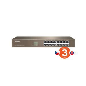 Tenda TEG1016D - 16-port Gigabit Ethernet Switch, 10/100/1000 Mbps, Fanless, Rackmount, Kov