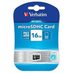 Verbatim pamäťová karta Micro Secure Digital Card Premium, 16 GB, micro SDHC, 44010, UHS-I U1 (Class 10)