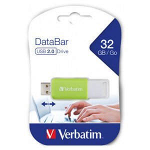 Verbatim USB flash disk, USB 2.0, 32GB, DataBar, zelený, 49454, pre archiváciu dať