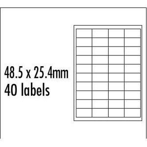 Logo etikety 48.5mm x 25.4mm, A4, matné, modré, 40 etiket, balené po 10 ks, pre inkoustové a laserové tlačiarne