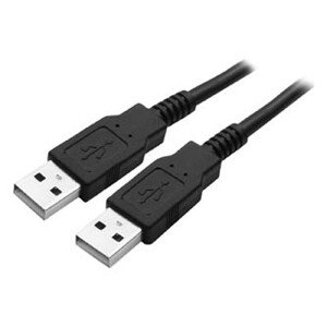 Logo USB kábel (2.0), USB A samec - USB A samec, 1.8m, černý, blister, High Speed