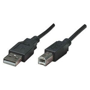 Logo USB kábel (2.0), USB A samec - USB B samec, 3m, černý, blister