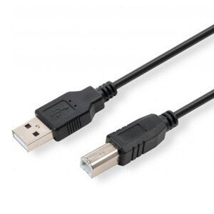 Logo USB kábel (2.0), USB A samec - USB B samec, 5m, černý, blister