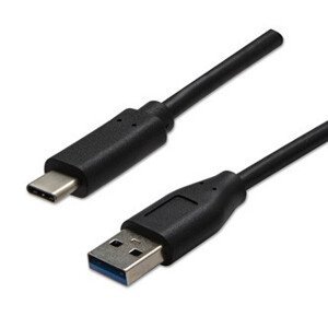 USB kábel (3.2 gen 2), USB A samec - USB C samec, 1m, 10 Gb/s, 5V/3A, čierny