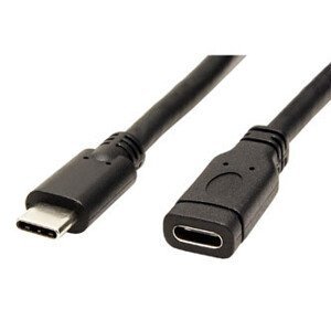 Predlžovací USB kábel (3.1), USB C samec - USB C samica, 1m, černý, plastic bag