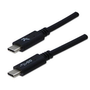 Logo USB kábel (3.2 gen 1), USB C samec - USB C samec, 1m, 5 Gb/s, 5V/3A, černý, blister