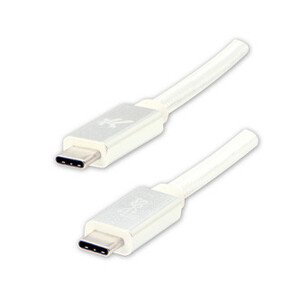 Logo USB kábel (3.2 gen 2), USB C samec - USB C samec, 1m, Power Delivery 100W, 10 Gb/s, 20V/5A, biely, box, nylonové opletenie, h