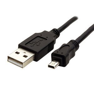 Logo USB kábel (2.0), USB A samec - 8-pin samec, 1.8m, černý, blister, PANASONIC