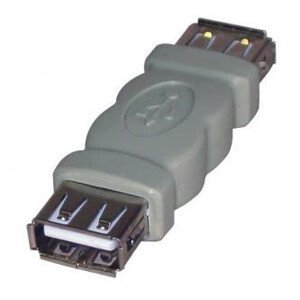 USB spojka, (2.0), USB A samica - USB A samica, šedá, Logo blister 29241