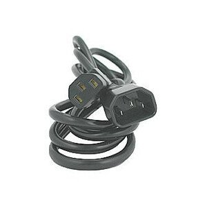 Síťový kabel 230V predlžovací, C13 - C14, 5m, VDE approved, černý, Logo