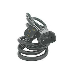 Síťový kabel 230V predlžovací, C13 - C14, 3m, VDE approved, černý, Logo, blister