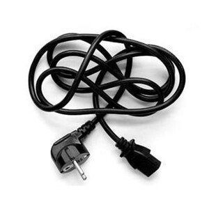Síťový kabel 230V napájací, CEE7 (vidlica) - C13, 3m, VDE approved, černý, Logo, blister