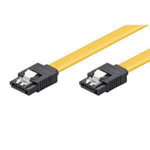 Kabel k hardisku dátový, SATA samec - SATA samec, 0.5 m, 6 Gb/s, žltý, balené v sáčku
