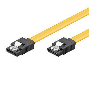 Kabel k hardisku dátový, SATA samec - SATA samec, 0.5 m, 6 Gb/s, žltý, Logo balenie blister