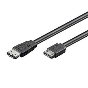 Kabel k hardisku dátový, SATA samec - eSATA samec, 0.5 m, 6 Gb/s, černý, balené v sáčku