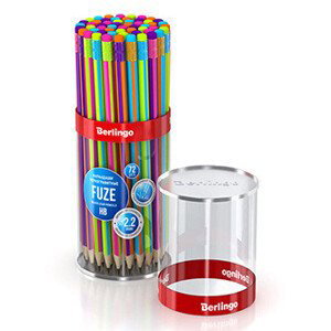 Berlingo, grafitová tužka Fuze, color, 72ks, s gumou