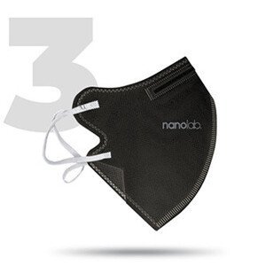 Nano respirátor, FFP2, černý, univerzál., 3ks, Nanolab