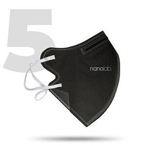 Nano prateľný respirátor, FFP2, černý, univerzál., 5ks, Nanolab