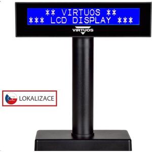Virtuos LCD zákaznícky displej Virtuos FL-2026MB 2x20, USB, čierny
