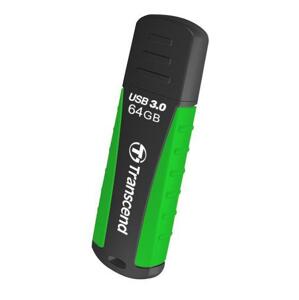 Transcend 64GB JetFlash 810, USB 3.1 (Gen 1) flash disk, čierno/zelený, odolá nárazu, tlaku, prachu aj vode