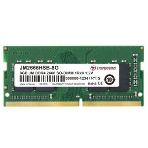Transcend pamäť 8GB (JetRam) SODIMM DDR4 2666 1Rx8 CL19