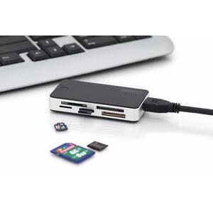 DIGITUS Čítačka kariet USB 3.0 s pripojovacím káblom USB 1m Podpora kariet MS/SD/SDHC/MiniSD/M2/CF/MD/SDXC