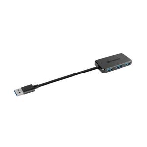 Transcend HUB2, USB 3.1 Gen 1 Hub 4-port, čierny