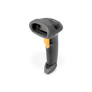 DIGITUS Ručný skener čiarových kódov 2D, kompatibilný s QR kódom, obojsmerný 200 skenov/s, 2 m kábel USB-RJ45, s držiakom
