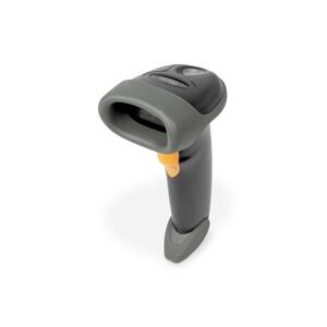 DIGITUS Ručný skener čiarových kódov 2D, napájaný z batérie, kompatibilný s Bluetooth a QR kódom, 200 skenov/s, s držiakom
