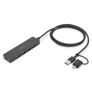 Digitus USB 3.0 Hub 4-Port, Slim Line, 1,2 m kábel
