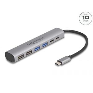 Delock 6 portový rozbočovač USB so 4 x zásuvkami USB Typu-A as 2 x zásuvkami USB Type-C™
