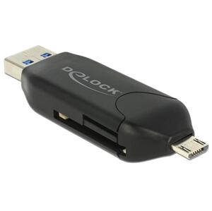 Delock Micro USB OTG čítačka kariet + USB 3.0 A male
