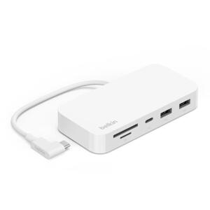 Belkin CONNECT USB-C 6v1 Multiport Hub s držiakom, biela