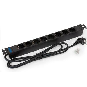 TRITON 19" rozvodný panel 8x230V DIN - 2m, čierny