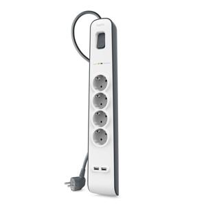 Belkin prepäťová ochrana BSV401 - 4-zásuvka, 2xUSB/2.4A, 2m